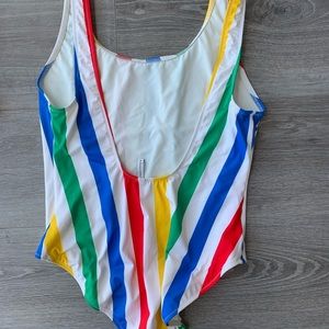 Solid & Striped One Piece Bathing Suit